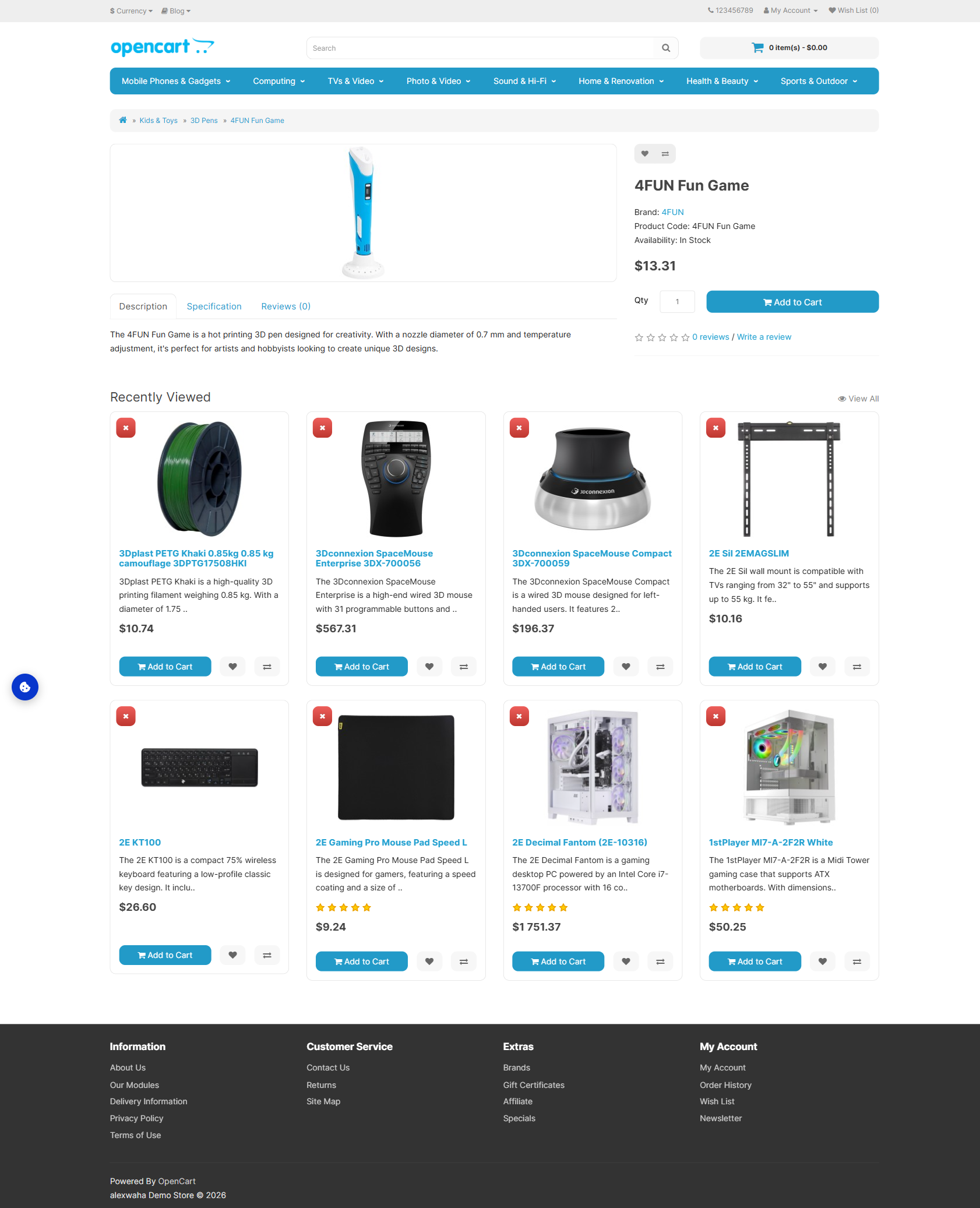 Recently viewed products widget on the storefront